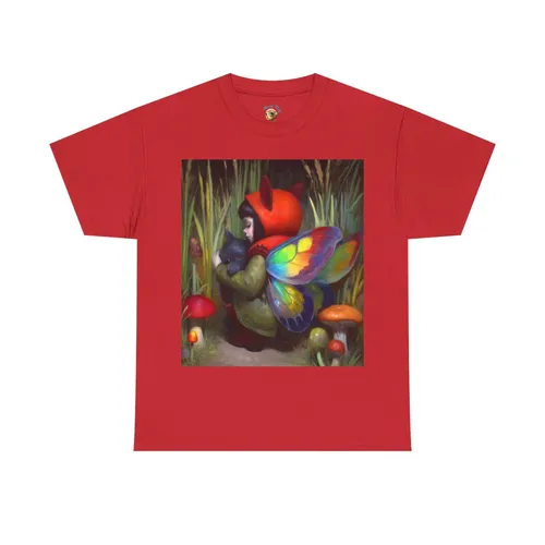 Mushroom Fairy Butterfly Wings T-Shirt | Cottagecore Forest Illustration