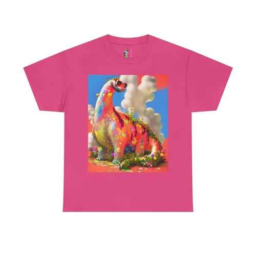 Colorful Candy Dinosaur T-Shirt | Rainbow Brontosaurus Illustration